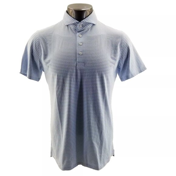 G/Fore Short Sleeve Golf Polo Shirt Mens  Sky Stripe - Picture 1 of 8